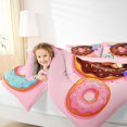 thumbnail image 3 of Castle Fairy Kawaii Black Girl Queen Comforter Set 3 Pieces,Cartoon Dessert Donut Comforter Sets Queen,Black Pink,Grey Reversible,1 Comforter and 2 Pillowcases, 3 of 6
