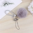 thumbnail image 4 of MasteelfCA Plush Ball Keychain Fashion Keychain Accessory Hanging Key Rings Bag Pendant (Grey), 4 of 7