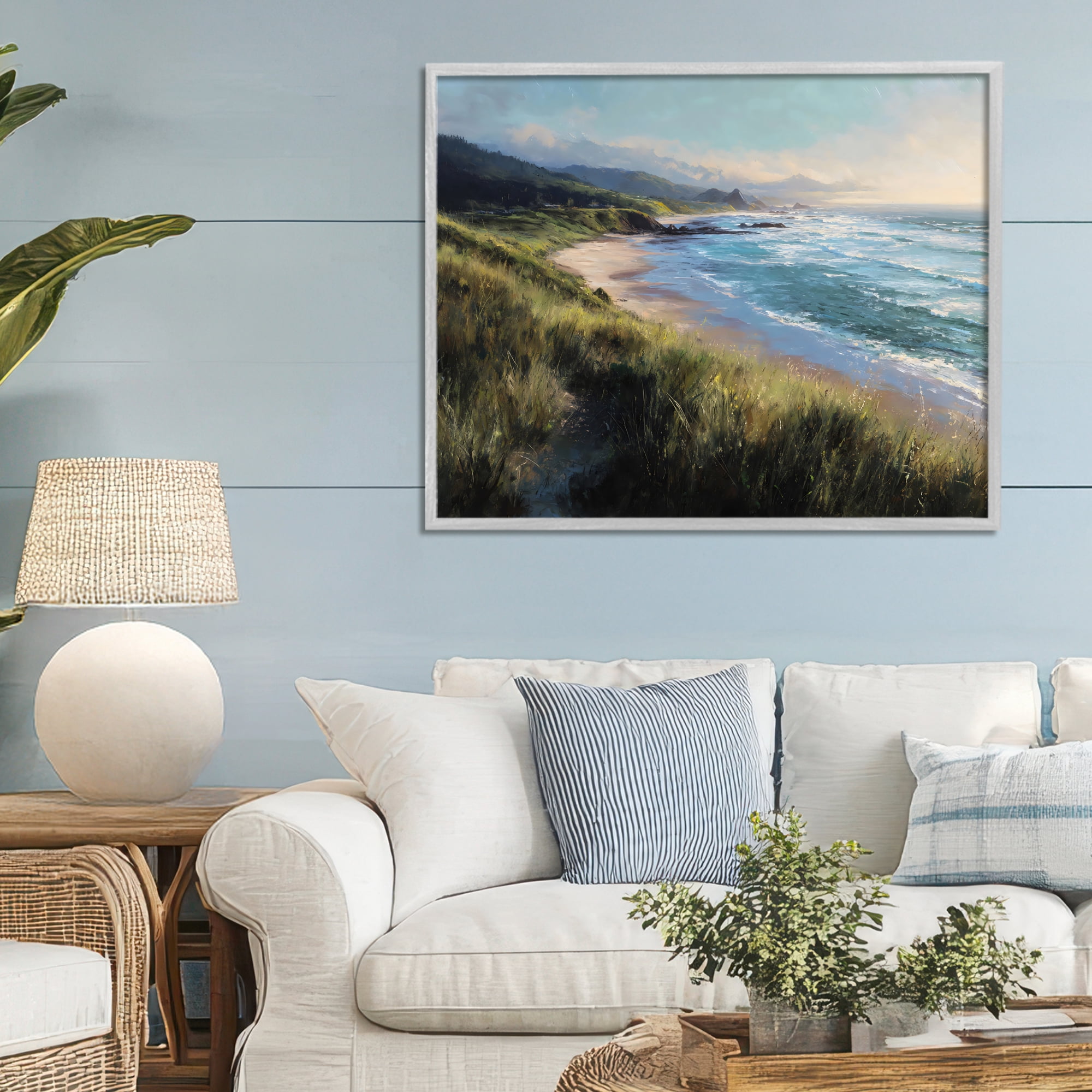 Stupell Industries Nature's Coast in Morning Light Gray Framed Giclee Art, design by Franklyn Gregory