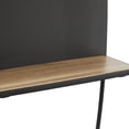 thumbnail image 4 of DecMode 16" x 6" Oval 2-Tier Black Wall Shelf with Wood Accents, 4 of 13
