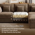 thumbnail image 6 of BedLuxury 110" Large Modular Sectional Cloud Sofa with Removable Storage Ottoman, Extra Deep Seat Couch, Living Room Furniture, Chenille Brown, 6 of 12
