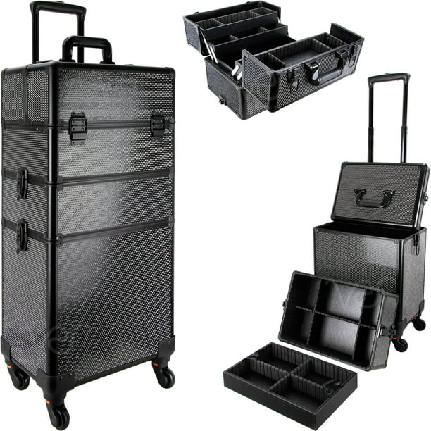 Ver Beauty Professional Rolling Makeup Train Case, Heavy