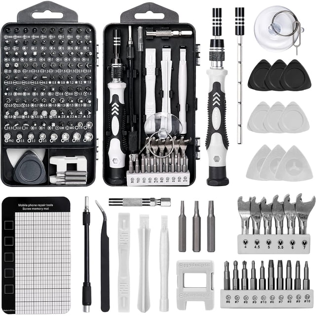 Juegos de destornilladores de precisión 138 en 1 Kit de reparación de bricolaje, kit de herramientas de destornillador Adecuado para reparaciones de Nintendo, etc. Con mini llave y removedor