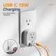 thumbnail image 2 of Bloque cargador de pared TESSAN 1875W con 3 puertos USB y 1 toma de CA, 2 of 6