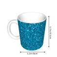 thumbnail image 2 of Yiaed Blue Glitter Print Ceramics Coffee,Large Handle Design,Extra Large Tea and Coffee Cup for Office and Home Mugs, 2 of 6