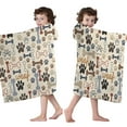 thumbnail image 4 of Paw Prints and Bones Hooded Bath Towel，50"x30" for Ages 3 To 12 Kids, Quick Dry Lightweight Soft Microfiber Hood Beach Towel Cover Up for Kids, 4 of 7