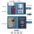 thumbnail image 3 of Passport Holder for Travel women/Men, Cute Passport Wallet Rfid Blocking Card Slots, Rfid Passport Cover/CaseTravel Wallet, Passport Book Holder-Black blue2, 3 of 7