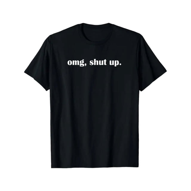 Camiseta gráfica humorística "Oh Dios, ¡Cállate!" para hombre - 100 % algodón, cómoda camiseta de manga corta con cuello redondo, lavable a máquina, negra con letras blancas llamativas, ideal para el