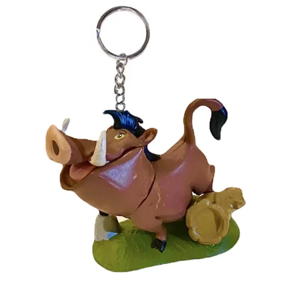 Lion King PVC Key Ring Keychain Figurine Pumbaa Figure Warthog Charm Rare