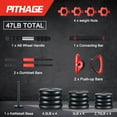 thumbnail image 5 of Pithage Adjustable Weight Dumbbell Set Used as Barbell Kettlebell for Home Gym Fitness, Black, 5 of 7