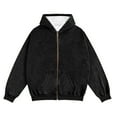 thumbnail image 4 of Fabrcox Long Sleeve Zip Up Men's Fashion Hoodies & Sweatshirts Fleece Lined Thermal Hooded Jacket Casual Comfortable Athletic Workout Hoodie Black 2XL, 4 of 4