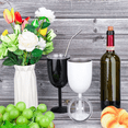 thumbnail image 5 of Stemmed Stainless Steel Wine Glasses with Lid Double Wall Insulated Wine Tumbler Unbreakable Goblets Wine Glasses 10oz A,White, 5 of 7