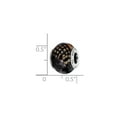 thumbnail image 4 of The Black Bow Brown, Black, Glitter Overlay Glass & Sterling Silver Bead Charm, 15mm, 4 of 6