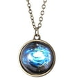 thumbnail image 2 of Collar para mujer, joyería para mujer, collar con colgante del sistema solar, collar de clavícula con cúpula de cristal de doble cara de galaxia., 2 of 4