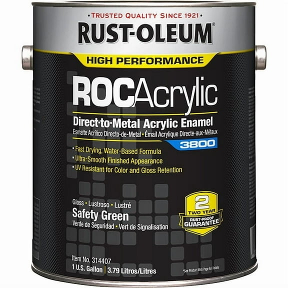 Rust-Oleum Acrylic Enamel Coating,Safety Green,1gal 314407