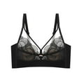 thumbnail image 2 of Ahuyic Womens Bra,Summer Plus Size Bra,Womens Solid Color No- Lace Fixed Wide Straps Womens Daily Bra,Black,XXXL, 2 of 3