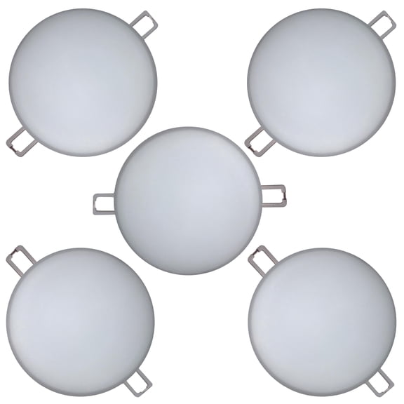 Command Electronics 12V LED Interior Recessed Puck Light – Spring Mounting Tabs – OEM RV, Camper, Bus, Truck, & Trailer Light – Made in The USA – 4.75" Diameter – 5-Pack