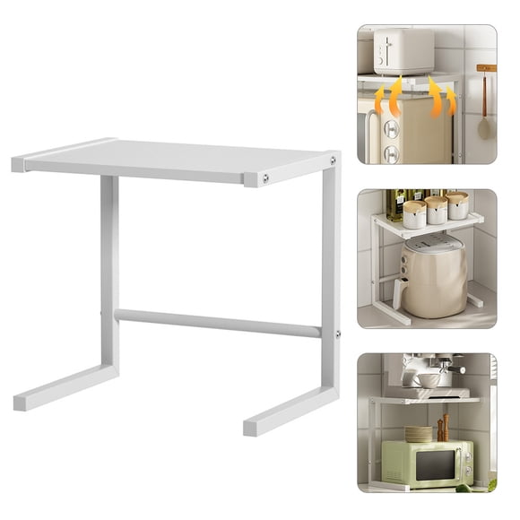 Raindrops 1Pcs Microwave Stand Countertop Organizer White Kitchen Storage Rack