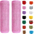 thumbnail image 1 of 2 Rolls Red Mesh Ribbon, Christmas Deco Mesh 10 Inch x 30 Feet Each Roll, Metallic Red with Foil Ribbon for Christmas Tree Decorations Halloween Party Decor Crafts Wreaths,Rosa claro, 1 of 7