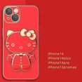 thumbnail image 1 of Kt cat-Soporte de espejo de maquillaje galvanizado con película de lente, funda de teléfono para iphone Xr Xs 11 12 13 14 Pro Max, 1 of 4