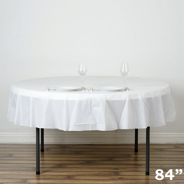 Balsacircle 84 Round Disposable Plastic Tablecloth Table Cover Party Picnic Covers Decorations Com Party Picnic Table Covers Decorations, Round Picnic Table Covers