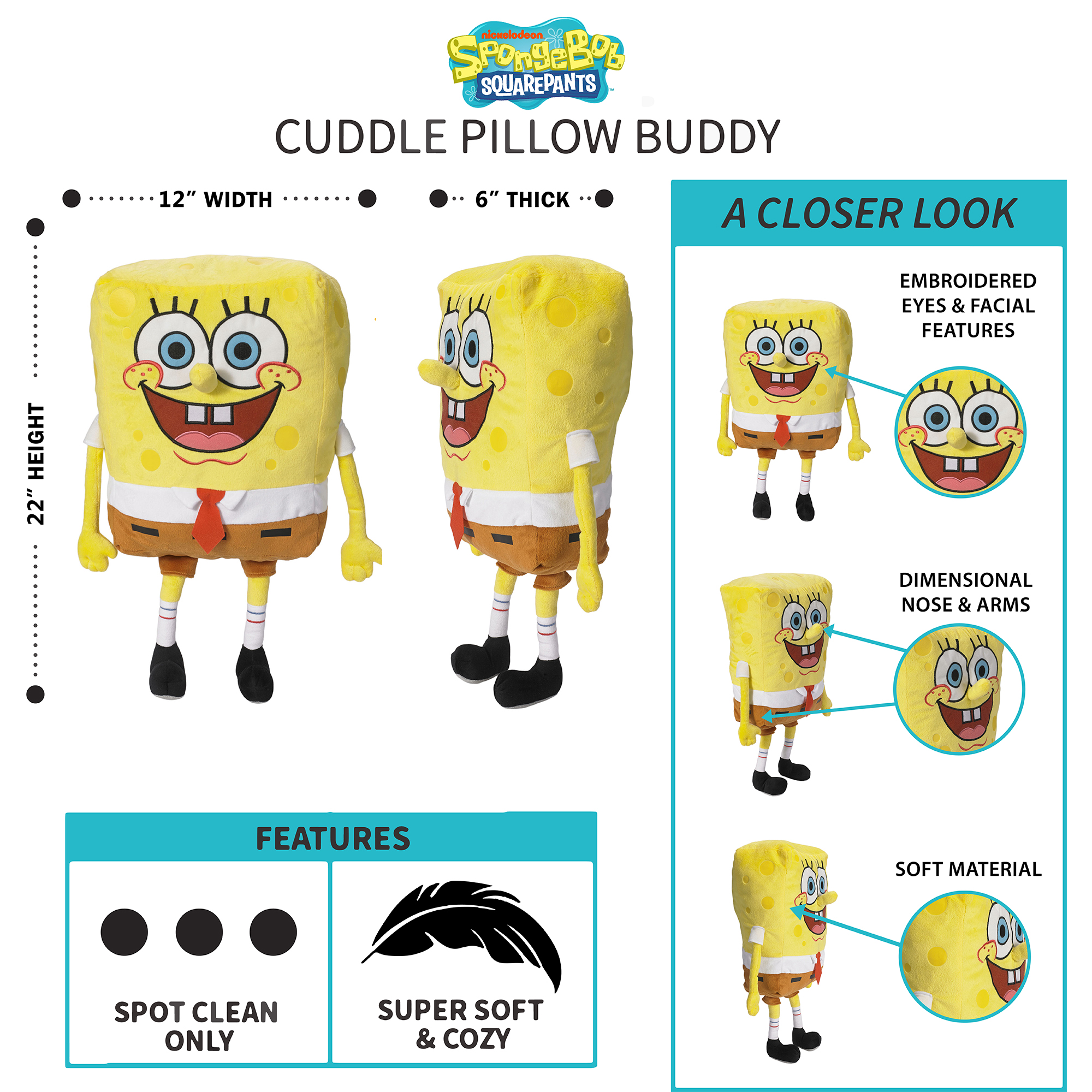 SpongeBob SquarePants Plush Cuddle Pillow photo 3