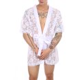 thumbnail image 1 of ESSSUT Men's Sexyy Lace Transparent Bathrobe Home Suit Perspective Temptation Fun Nightgown, 1 of 8