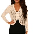 thumbnail image 2 of Xuyuer Women's Elegant Loose-Fit Long Sleeve Lace Cardigan, Delicate Knit Cover Up for Weddings, Beach Evenings, Date Nights and Spring Summer Romantic Outfits, 2 of 7