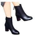 thumbnail image 3 of NOKIO Elegant Women'S Spring Booties Cute Women'S Fall Booties Women Back Zip Ankle Bare Boots Square Heel High Casual Short Tube Bare Booties Women'S Versatile Short Boots, 3 of 8