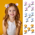 thumbnail image 2 of Fvsianol Metal Hair Clip Elegant Hairpin Rust resistant Hairpin Set 5Pcs Kids Funny Hair Pin with Double Sided Flower Decor for Girls Hair Accessories, 2 of 9
