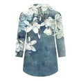 thumbnail image 4 of GaThRRgYP Going Out Tops for Women,Tops for Women Trendy Summer,Fashion Woman V Neck Three Quarter 3/4Sleeve T Shirt Printing Blouse Tops Sweatshirt Blue S, 4 of 5