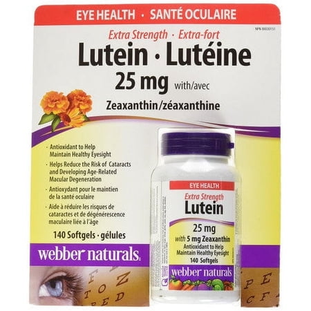 Webber Naturals Extra-Strength Lutein, 140 Softgels, 25mg, {Imported from Canada}