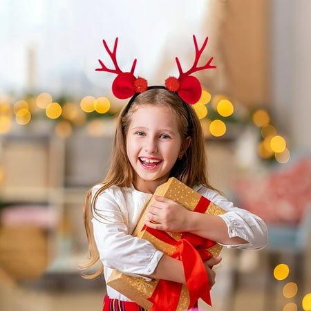 

Reindeer Headbands Christmas Novelty Reindeer Headband With Ears Plush Reindeer Ear Headpiece For Christmas Party Accessories Headgear
