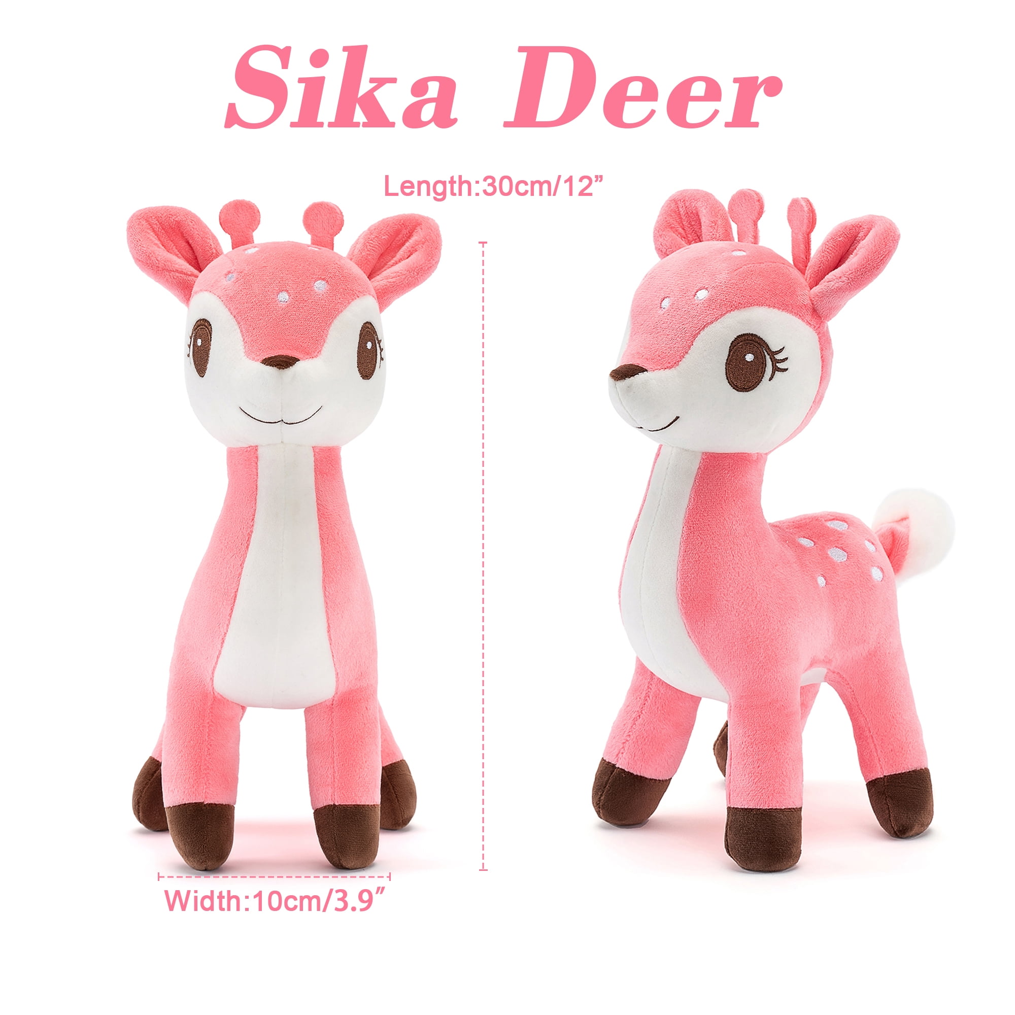 Lazada Sika Deer Stuffed Animal Toys Plush Christmas Deer Christmas Decoration Christmas Toy Pink 12