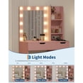 thumbnail image 2 of EastVita Vanity Desk with Mirror and Lights - Makeup Vanity Desk with 4 Drawers Built-in Power Outlet and USB Adjustable LED Lighting Makeup Table for Bedroom (Pink), 2 of 6