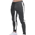 thumbnail image 2 of SDNall Mens Pants Men Color-Matching Pockets Zipper Pull Rope Fashion Casual Comfort Pants, 2 of 9