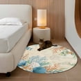 thumbnail image 2 of Round Rug 4Ft Washable Non-Slip, Beige Beach Coastal Circle Area Rugs for Living Room Bedroom, Summer Nautical Coral Shell Botanical Indoor Floor Mats Carpet Runner for Home Decor Aesthetic, 2 of 8