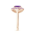 thumbnail image 3 of ANGARA Natural Sideways Oval 2.28 ct Amethyst Double Halo Cocktail Ring in 14K Rose Gold for Women (Size-10x8mm) | February Birthstone, Anniversary, Jewelry Gift for Women | Natural Amethyst Ring, 3 of 8