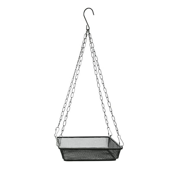 Comedero colgante de metal para pájaros,ideal para jardín o patio.Comedero de malla abierta para aves silvestres.Comedero decorativo para exteriores para pinzones y colibríes.Bandeja para