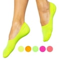 thumbnail image 3 of 6 Pairs Low Cut Women's Neon No Show Socks Liner Boat Ballet Foot Footies 9-11, 3 of 6
