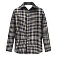 thumbnail image 5 of Men Lightweight Checkered Gingham Long Sleeve Button Front Shirt Regular Fit Stretch Lapel Collar Machine Washable Office Work Casual Outdoor Fall Wear Collection 3XL, 5 of 6