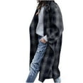 thumbnail image 2 of RYDCOT Long Wool Pea Coats for Women Warm Trench Coats for Women Winter Casual Fashion Retro Printed Woolen Coat Jacket Long Overcoat on Clearance, 2 of 5