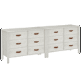 thumbnail image 2 of 2 PCS White Dresser for Bedroom, Large Wooden Dresser with 12 Drawers, Classic Storage Cabinet for Living Room, 2 of 6