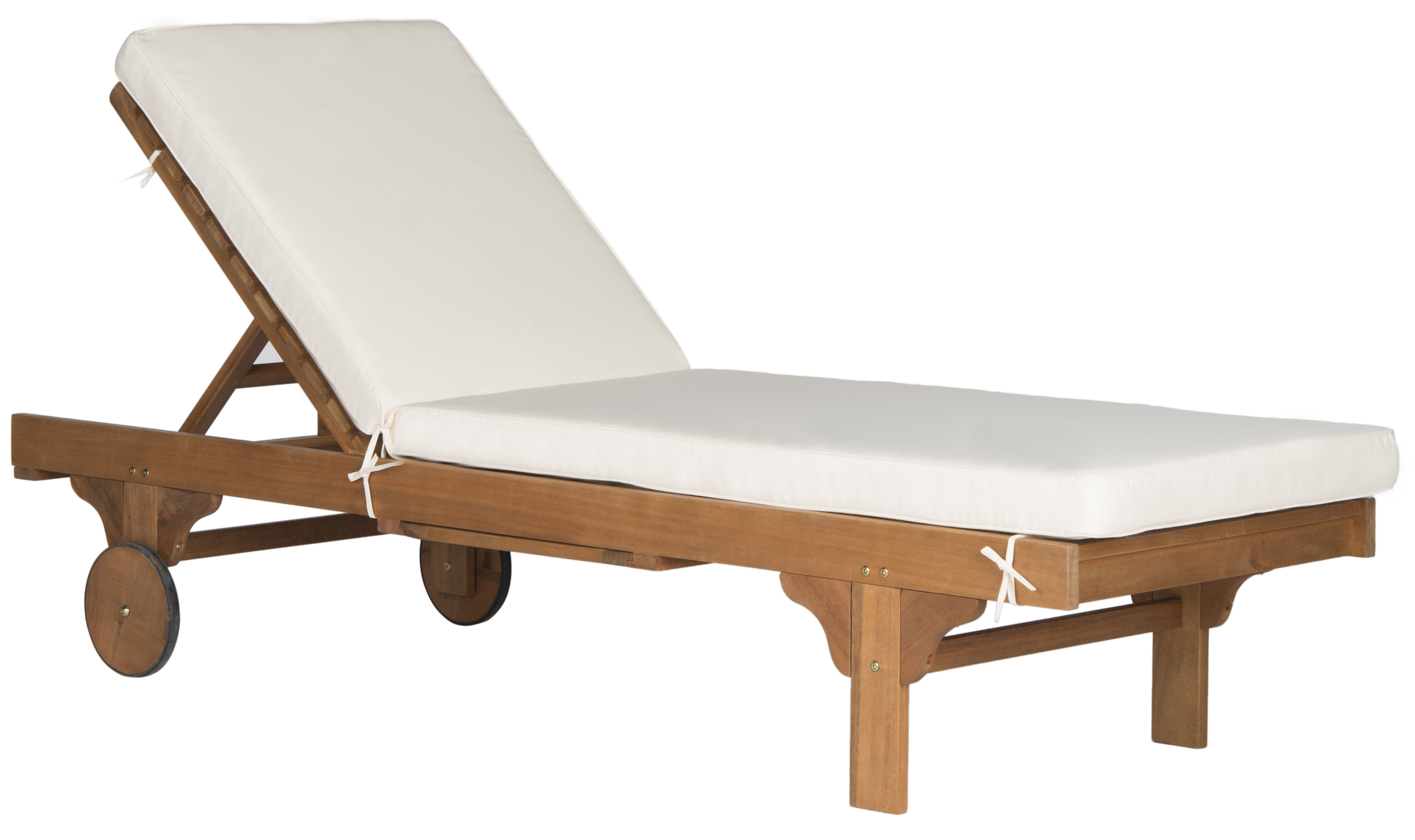SAFAVIEH Outdoor Collection Newport Chaise Chair & Side Table Natural/Beige - image 3 of 9