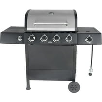 RevoAce 4-Burner LP Gas Grill with Side Burner, Stainless Steel & Black, GBC1748WS