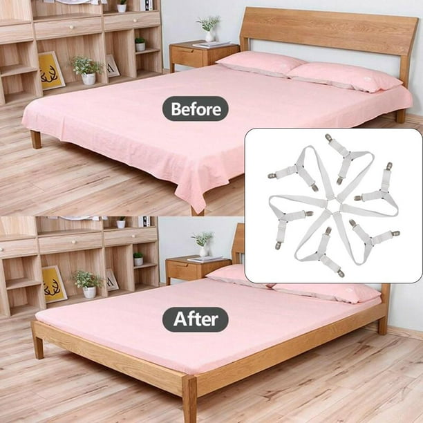 Adjustable Bed Sheet Holder Clip Bedsheet Holders Strap Mattress Clips  Straps White 