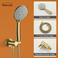 thumbnail image 4 of Boyel Living Shower System 12 inch Rain Shower Head Wall Mount Dual Shower Heads for Bathroom Handheld Rainfall Shower Faucet Set with Valve Included in Brushed Gold, 4 of 7