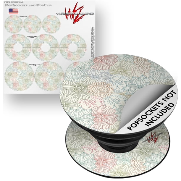 Decal Style Vinyl Skin Wrap 3 Pack for PopSockets Flowers Pattern 02 ...