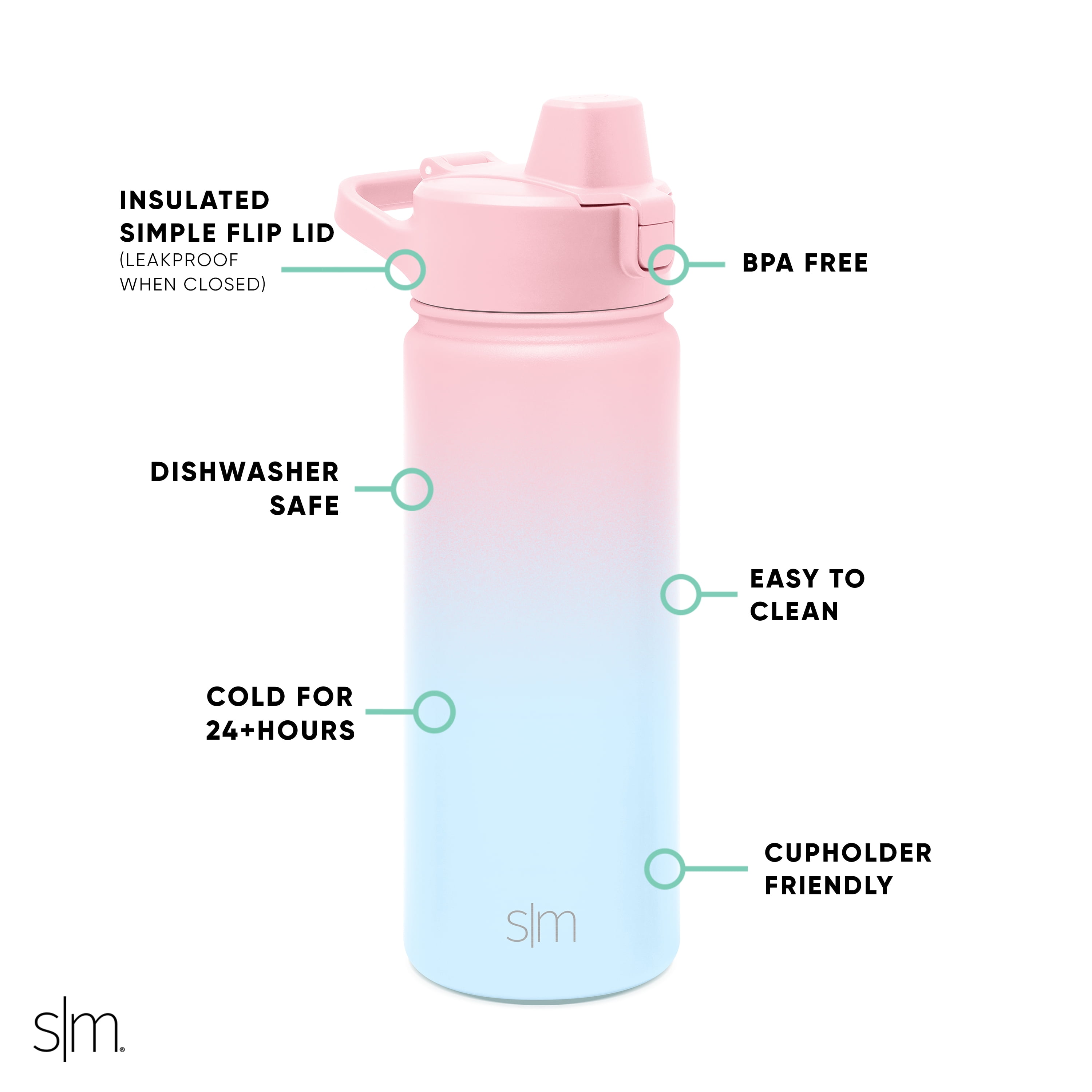 Simple Modern 18 oz Summit Water Bottle with Straw Lid - Gifts for Hydro  Vacuum Insulated Tumbler Flask Double Wall Liter - 18/8 Stainless Steel  Engraved: Lunar 
