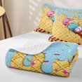 thumbnail image 4 of Castle Fairy Baseball Sport Quilt Full,Blue Ice Cream Drip Full Bedspread Sets,Brown Pink Yellow, 4 of 7